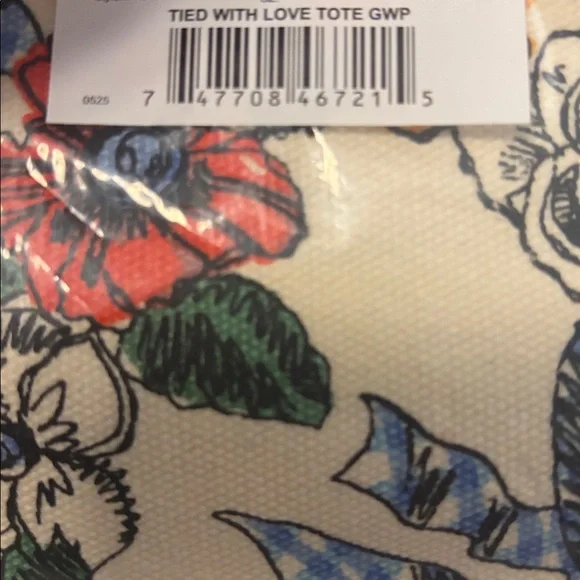 Brighton Yellow & Blue Tied with Love Tote large size floral nature motif NWT - Picture 4 of 8